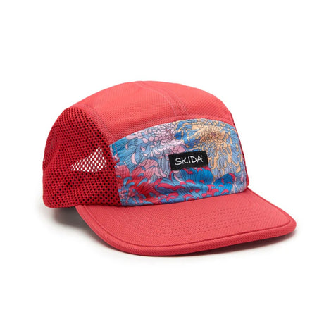 Front view of Skida running cap in Calypso print/colour