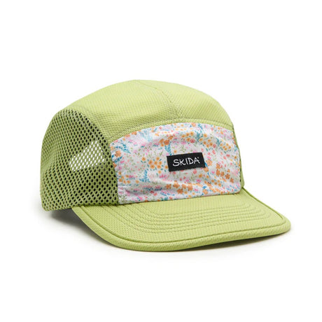 Front view of Skida running cap in Elysian Fields print/colour