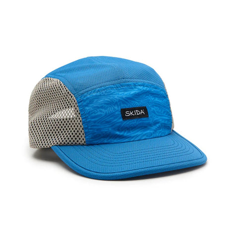 Front view of Skida running cap in Odyssey print/colour
