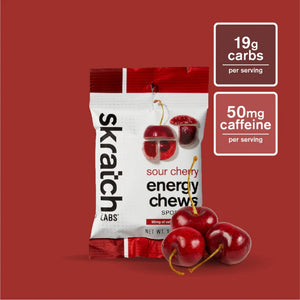 Skratch labs energy chews in sour cherry flavour