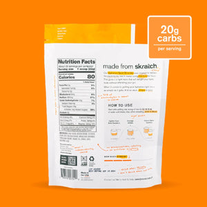 Back of skratch labs recovery sport drink mix 440g bag, orange flavour