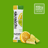 Single serving packet of lemon lime skratch labs sport hydration drink mix