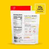 Back of skratch labs recovery sport drink mix 440g bag, strawberry lemonade flavour