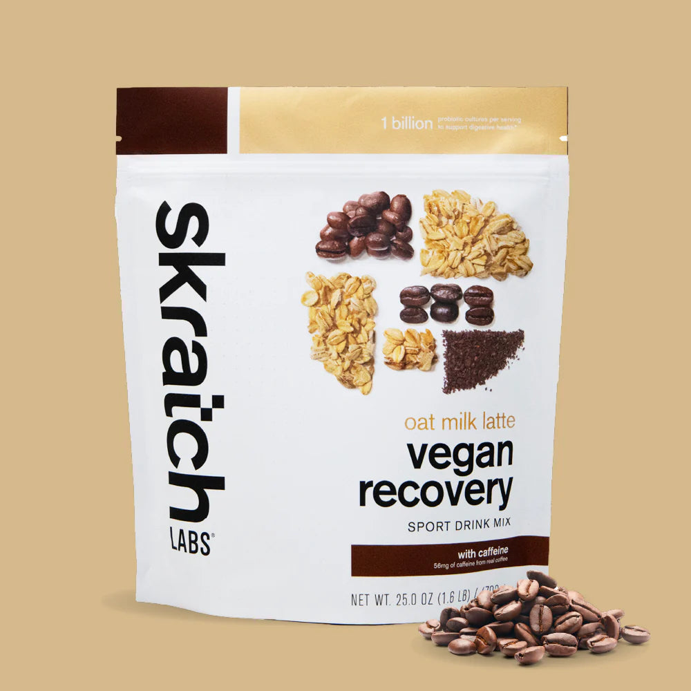 Skratch labs vegan sport recovery drink mix, oat milk latte flavour
