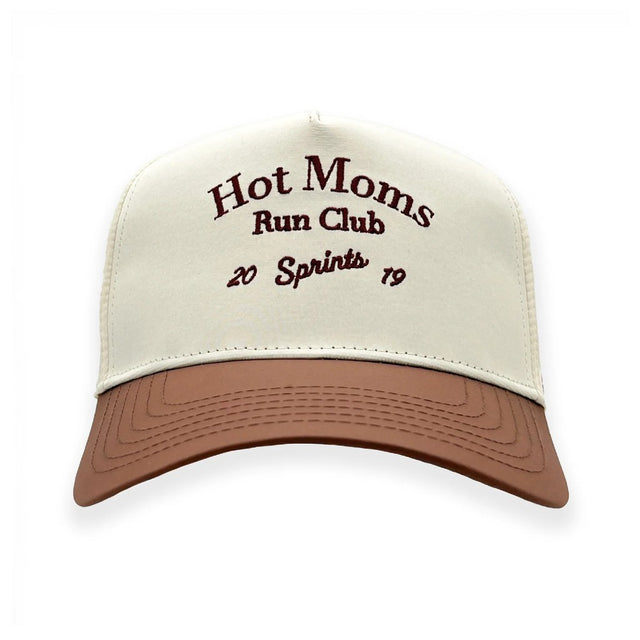 Front view of Sprints Structured VP Hat with "Hot Moms" text