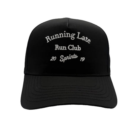 Front view of Sprints Structured VP Hat with "Running Late" text