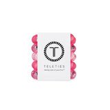 5-pack view of Teleties tiny hair ties in 'Pretty in pink' colours