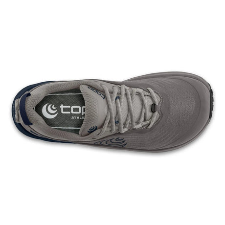Top view of Topo Athletic Pursuit 3 for men's in Grey/Navy colour