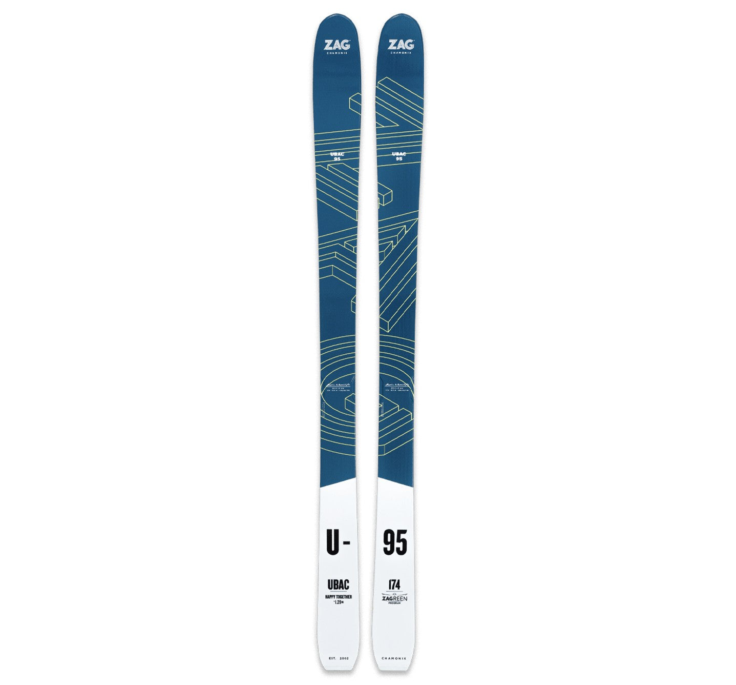 Touring skis blue and yellow Zag UBAC 95