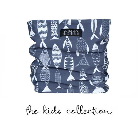 Skida kids' Alpine Neckwarmer in fishy fish print