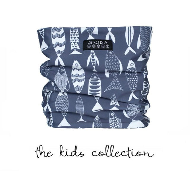 Skida kids' Alpine Neckwarmer in fishy fish print