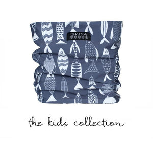 Skida kids' Alpine Neckwarmer in fishy fish print