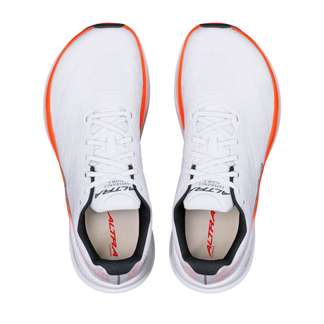 Top view of women's white/coral Altra Experience Flow 3 running shoes