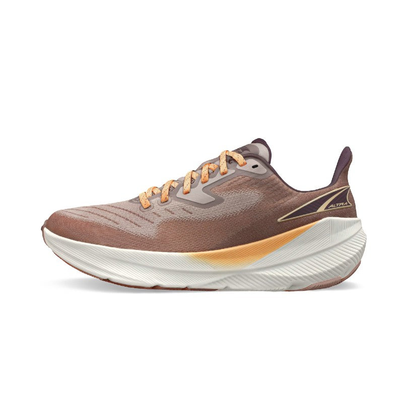 Side view of women's Altra Experience Flow running shoe in taupe colour