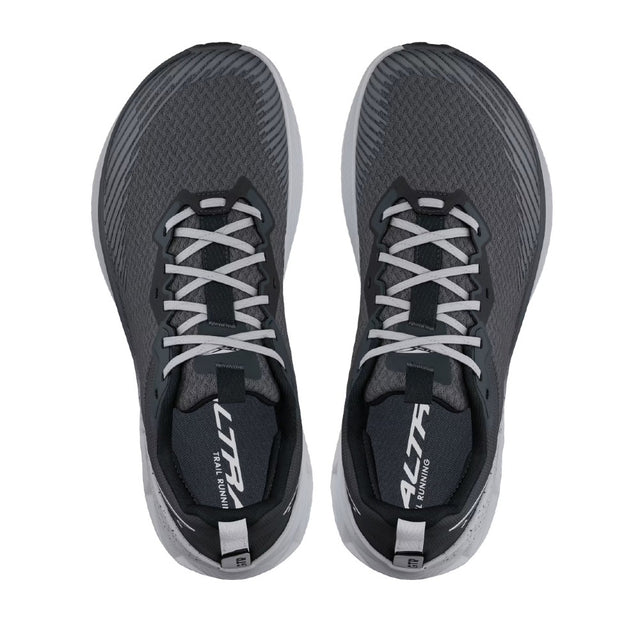 Top view of men's Altra Experience Wild 2 running shoes in gray