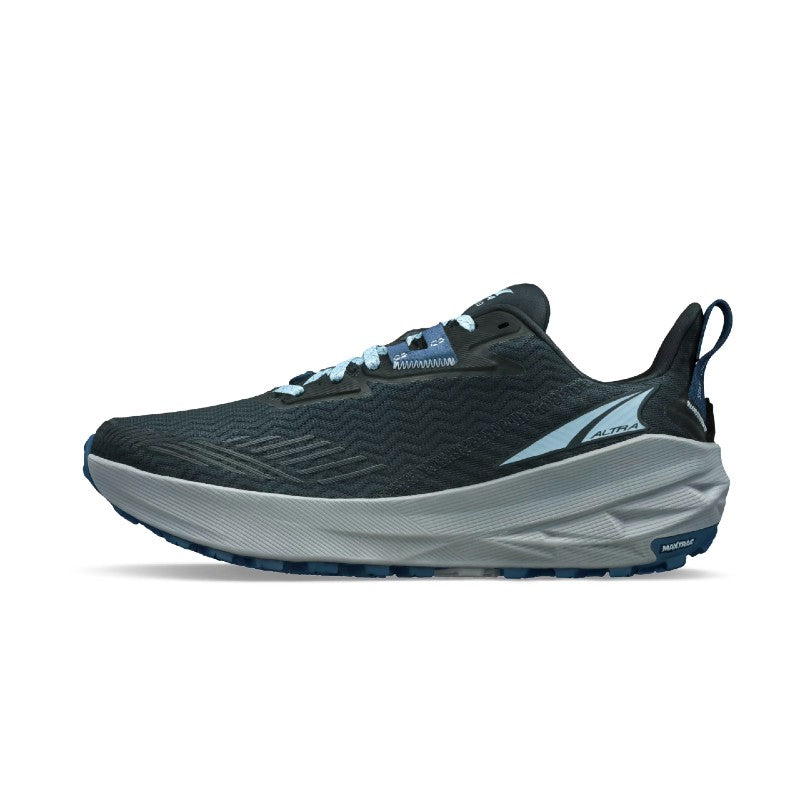 Side view of women's Altra Experience Wild trail running shoe in black