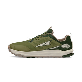 Side view of men's Altra Lone Peak 9+ trail shoe in green colour