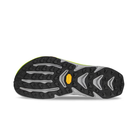 Sole of Altra Mont Blanc Speed trail running shoe in black/lime