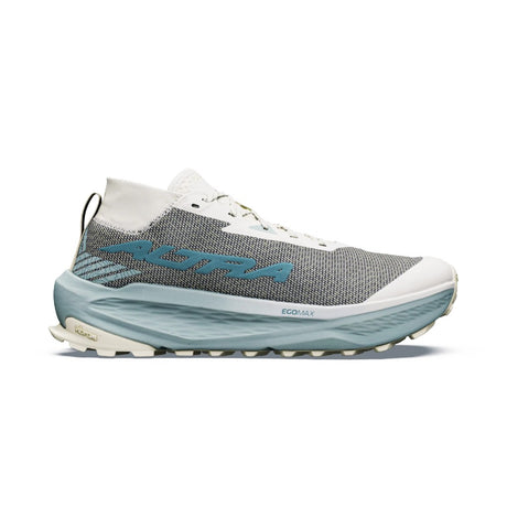 Side view of men's grey/blue Altra Olympus 275 HiLo running shoe