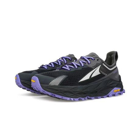Pair of women's altra olympus 5 trail running shoes in black/grey