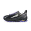 Side view of altra women's altra olympus 5 trail running shoe in black/grey