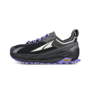 Side view of altra women's altra olympus 5 trail running shoe in black/grey
