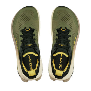 Top view of men's Altra Olympus 6 running shoes in Olive colour