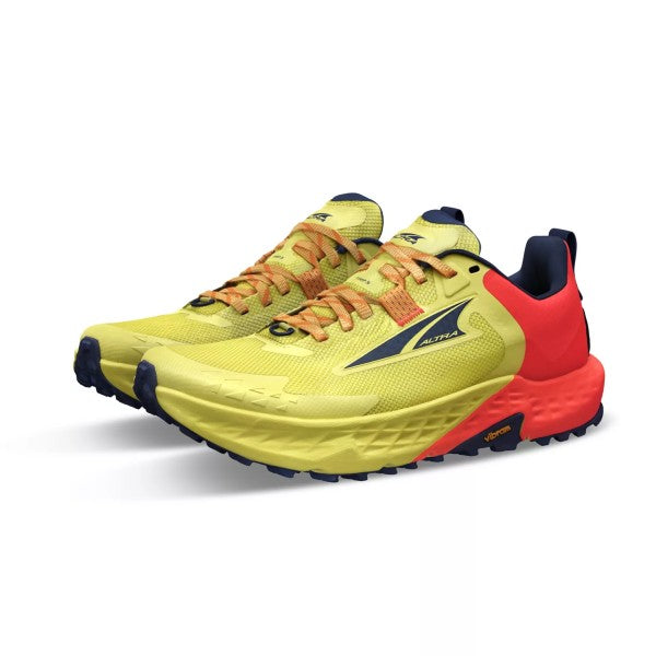 Pair of women's altra timp 5 running shoes in neon/coral