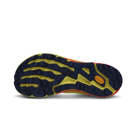 Sole of women's altra timp 5 running shoe in neon/coral