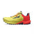 Side view of women's altra timp 5 running shoe in neon/coral