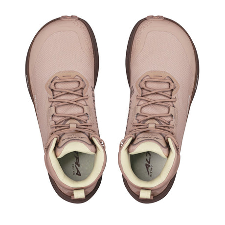 Top view of women's taupe Altra Timp 6 hiking shoes