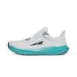 Side view of Altra Torin 8 running shoe in white/green