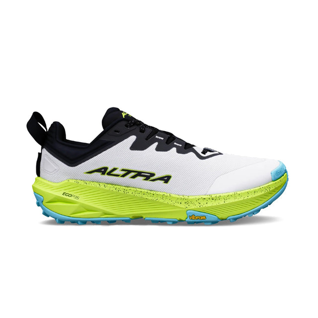 Side view of men's white/lime Altra Experience Wild 3+ trail running shoe