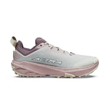 Side view of women's purple/grey Altra Experience Wild 3+ trail running shoe