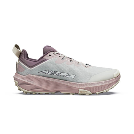 Side view of women's purple/grey Altra Experience Wild 3+ trail running shoe