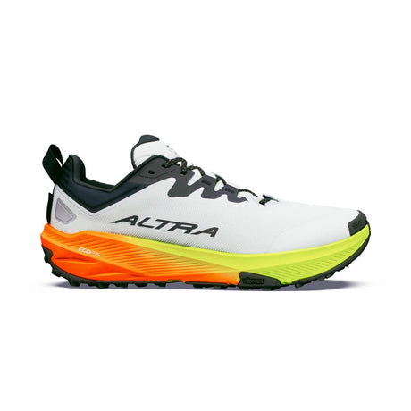 Side view of men's white/orange Altra Experience Wild 3+ trail running shoe