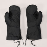 Pair of black Arc'teryx Beta Down Mittens with palms up