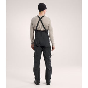 Back view of men's black Arc'teryx Alpha SV Bib 