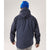 Back on-model view of men's Arc'teryx Beta AR Jacket in black sapphire colour (navy)