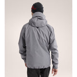 Back on-model view of men's void (gray) Arc'teryx Beta SL gore-tex jacket