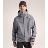 Front on-model view of men's void (gray) Arc'teryx Beta SL gore-tex jacket