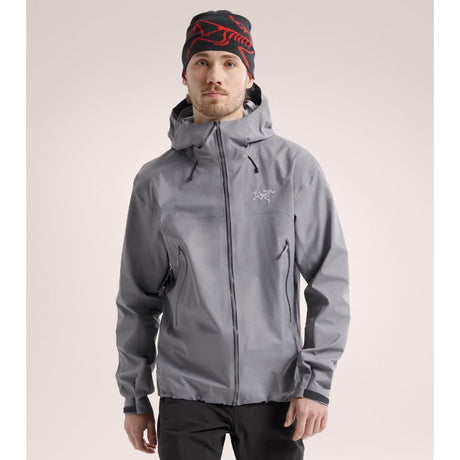 Front on-model view of men's void (gray) Arc'teryx Beta SL gore-tex jacket