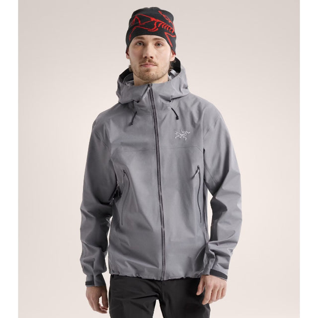 Front on-model view of men's void (gray) Arc'teryx Beta SL gore-tex jacket