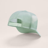 Back view of Arc'teryx Bird Word trucker hat in trail magic colour