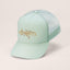 Front view of Arc'teryx Bird Word trucker hat in trail magic colour