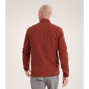 Back on-model view of men's Arc'teryx Delta Jacket in Sequoia colour