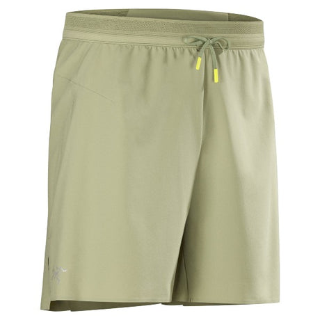 Front view of men's chloris (green) Arc'teryx Norvan 7" running shorts