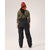 Back on-model view of women's black Arc'teryx Sentinel bib pants