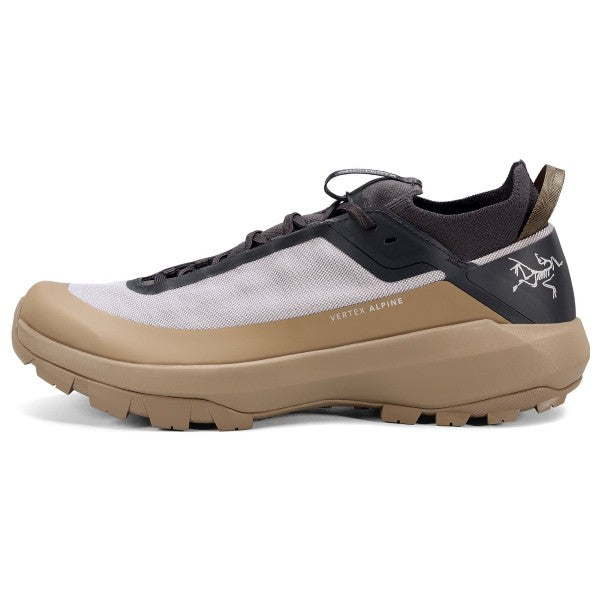 Side view of women's Arc'teryx Vertex Alpine running shoe in Canvas/Graphite colour