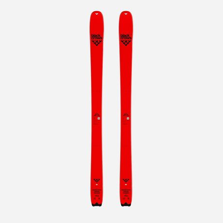 Top view of a pair of red Black Crows Camox Freebird skis